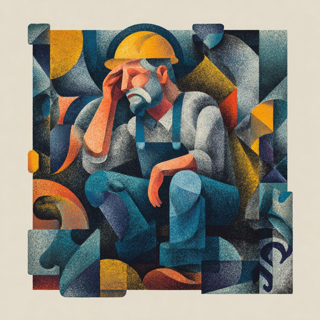 Abstract illustration of a stressed worker